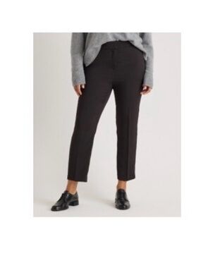 Quince Black Cropped Straight-Leg Ankle Pants
